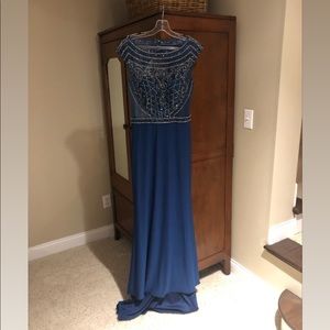 Gorgeous Sean Collection Navy Blue Long Dress
